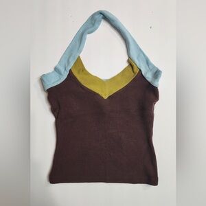 Silence + Noise Brown and Blue Camisole